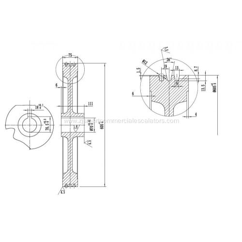 D605mm Traction Sheave for ThyssenKrupp Dongyang Elevators